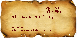 Nádasdy Mihály névjegykártya